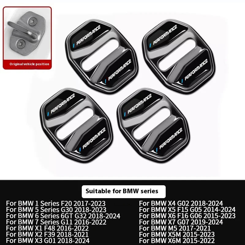 4pcs Car Door Lock Cover For BMW3 5Series X1X3X4X5 G01 G20 G32 F48 G45 G02 F15 G05 G07 G60 Anti Rust Protective Trim accessories