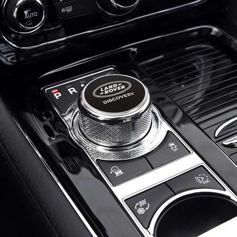 Shift Knob Decoration Metal Cover Car Console Button Sticker For Land Rover Discovery 2 3 4 Range Rover Freelander SV SVR Velar