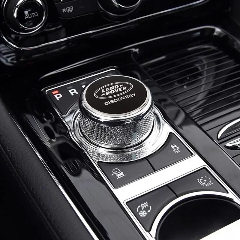 Shift Knob Decoration Metal Cover Car Console Button Sticker For Land Rover Discovery 2 3 4 Range Rover Freelander SV SVR Velar