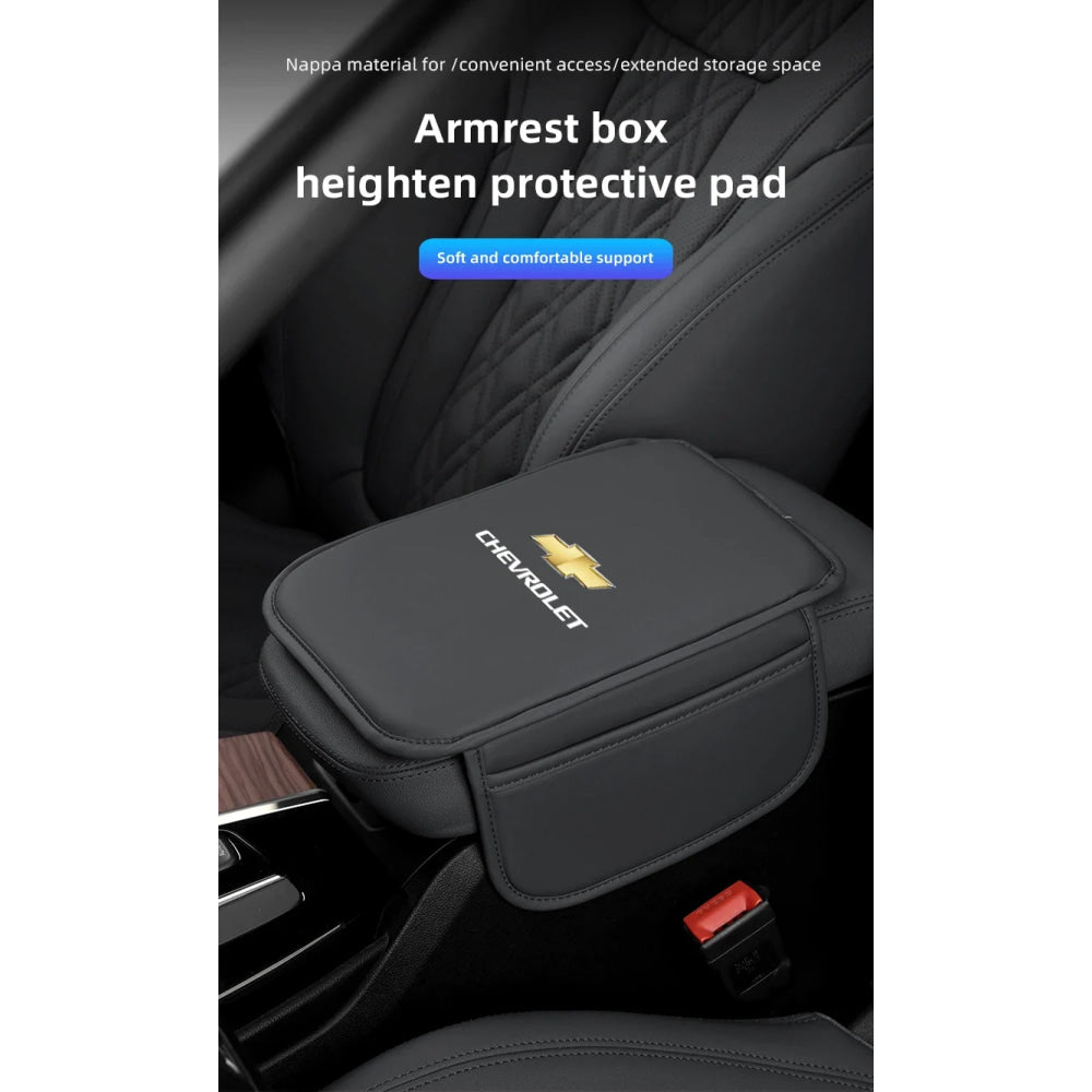 Leather Car Armrest Box Pad Auto Armrest Mat High Quality Accessorie For Chevrolet Camaro Colorado Cobalt Beat Groove Volt Trax