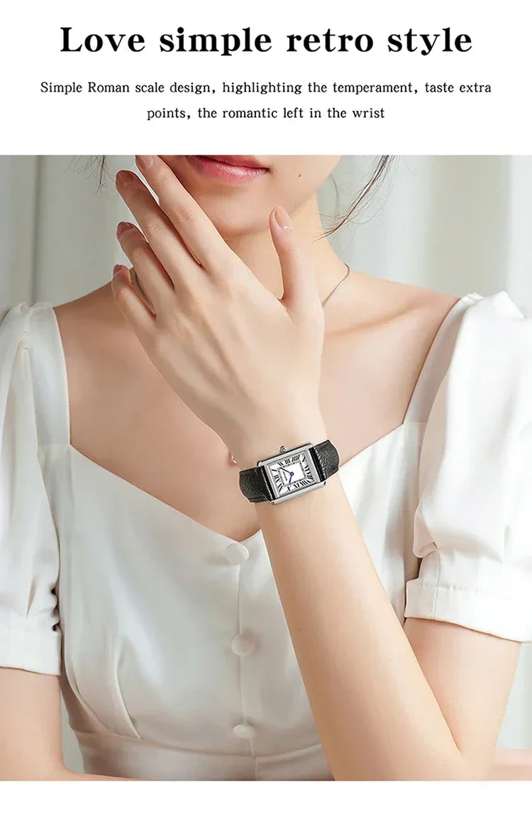 SANDA 9031/1108 Resistant Leather Strap Square Dial Waterproof Sport Casual Women Men Quartz Watches Reloj Luxury Couple Watch