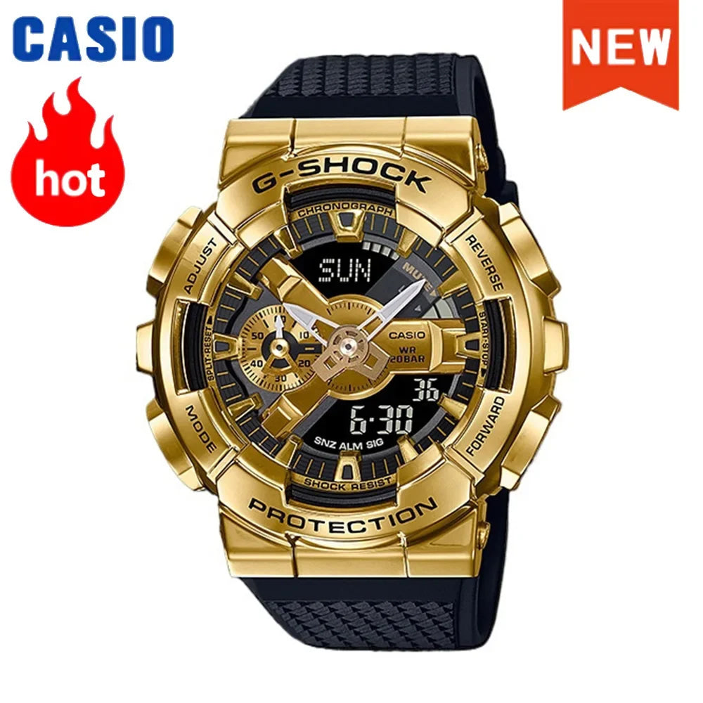 2026 vip Casio GA-2100 men's watch series G-SHOCK small steel cannon series genuine black gold waterproof sports couple watch