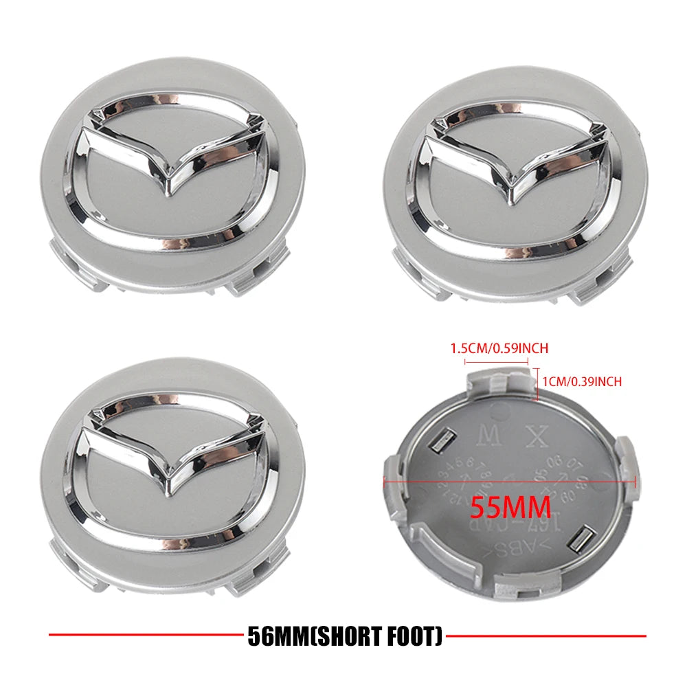 4PCS 56mm Wheel Center Cap Logo Hubcap Emblem Badge Accessories For Mazda skyactiv Axela Atenza M6 M3 Speed Ms CX-3 CX-5 CX7 CX9