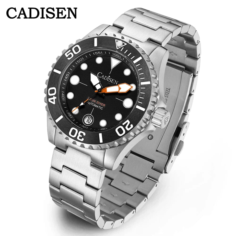 CADISEN AQUA DIVER New Brand Luxury Men Watches Automatic Watch Japan MIYOTA 8215 100M Waterproof Luminous Mechanical Wristwatch