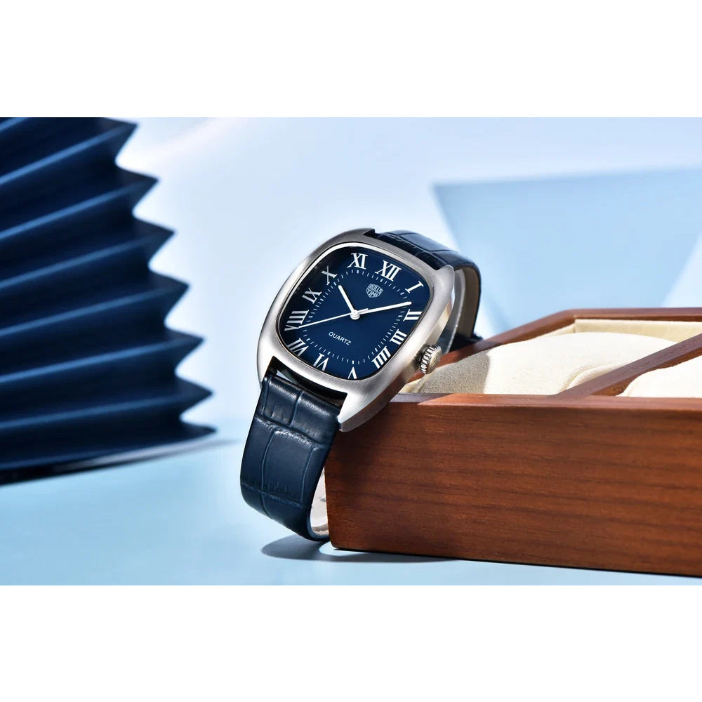 RollsTimi 2026 New Men's Watches Top Brand Luxury Oval Quartz Watch For Men Fashion Watch Man Waterproof VH31 Clock Gift Leathe