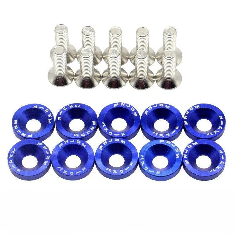 JDM Fender Washers M6 Bolt Set Car Modification Gasket Screw Fender Bumper Engine Aluminum Concave Screws Hex Fastener for Honda