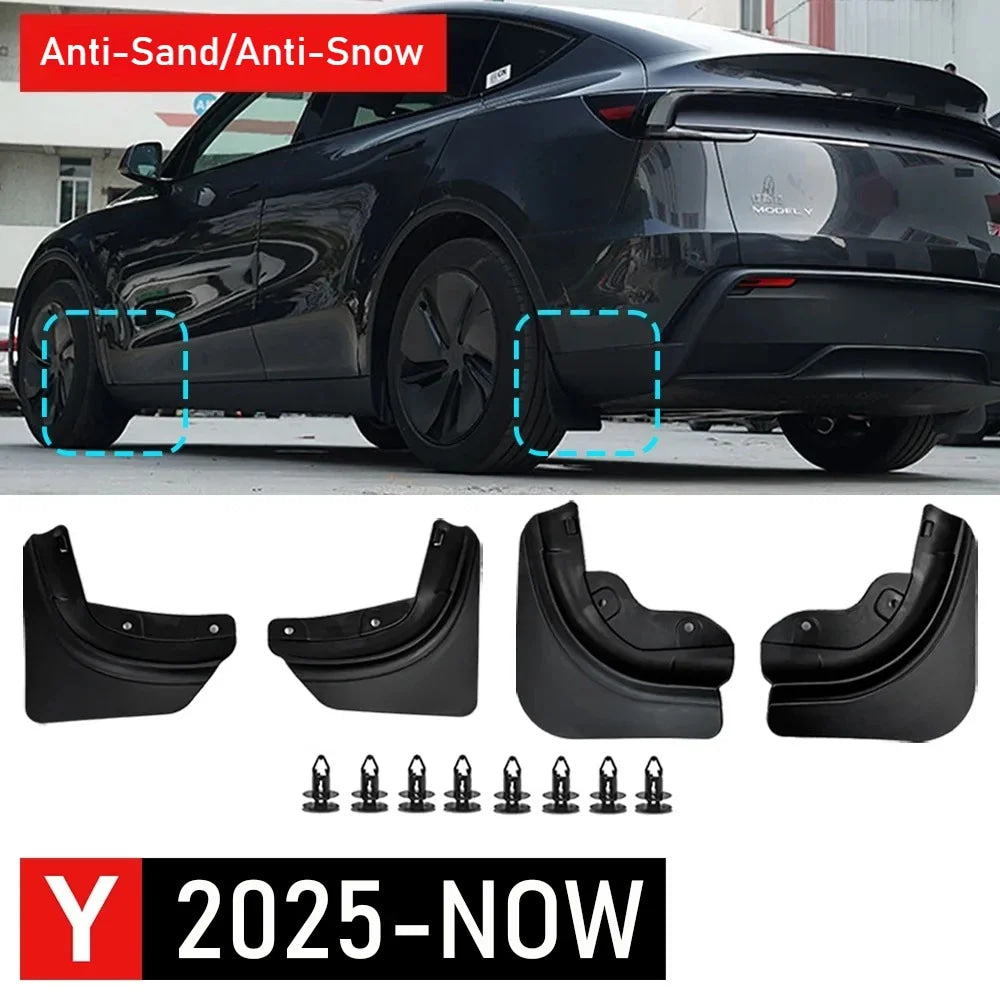 Protect Paint Mud Flap for Tesla Model 3 Y Accessories 2025 2026 Mud Flaps Tire Splash Guard All Weather Car Mudflap Accessories
