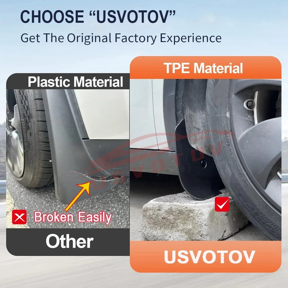 Protect Paint Mud Flap for Tesla Model 3 Y Accessories 2025 2026 Mud Flaps Tire Splash Guard All Weather Car Mudflap Accessories