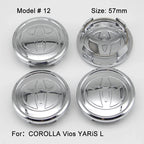 4Pcs 57/62mm Car Wheel Center Hub Cap Rim Cover For Toyota Corolla RAV4 LEVIN Yaris C-HR Camry Prado Prius Car Auto Accessories