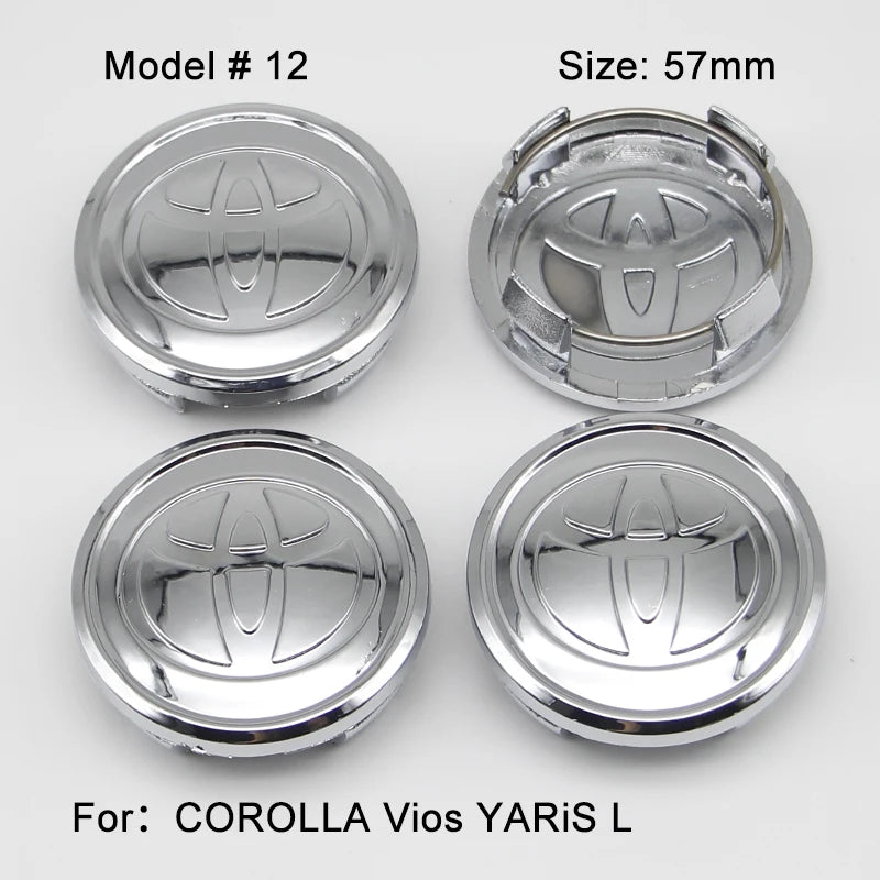 4Pcs 57/62mm Car Wheel Center Hub Cap Rim Cover For Toyota Corolla RAV4 LEVIN Yaris C-HR Camry Prado Prius Car Auto Accessories