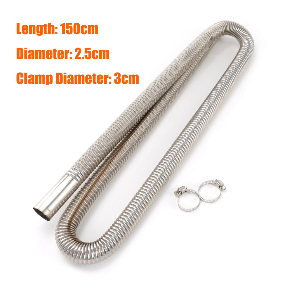 60cm 100cm 120cm 150cm 200cm 250cm 300cm Air Diesel Parking Heater Stainless Steel Exhaust Pipe Tube Gas Vent Hose Car Truck VAN