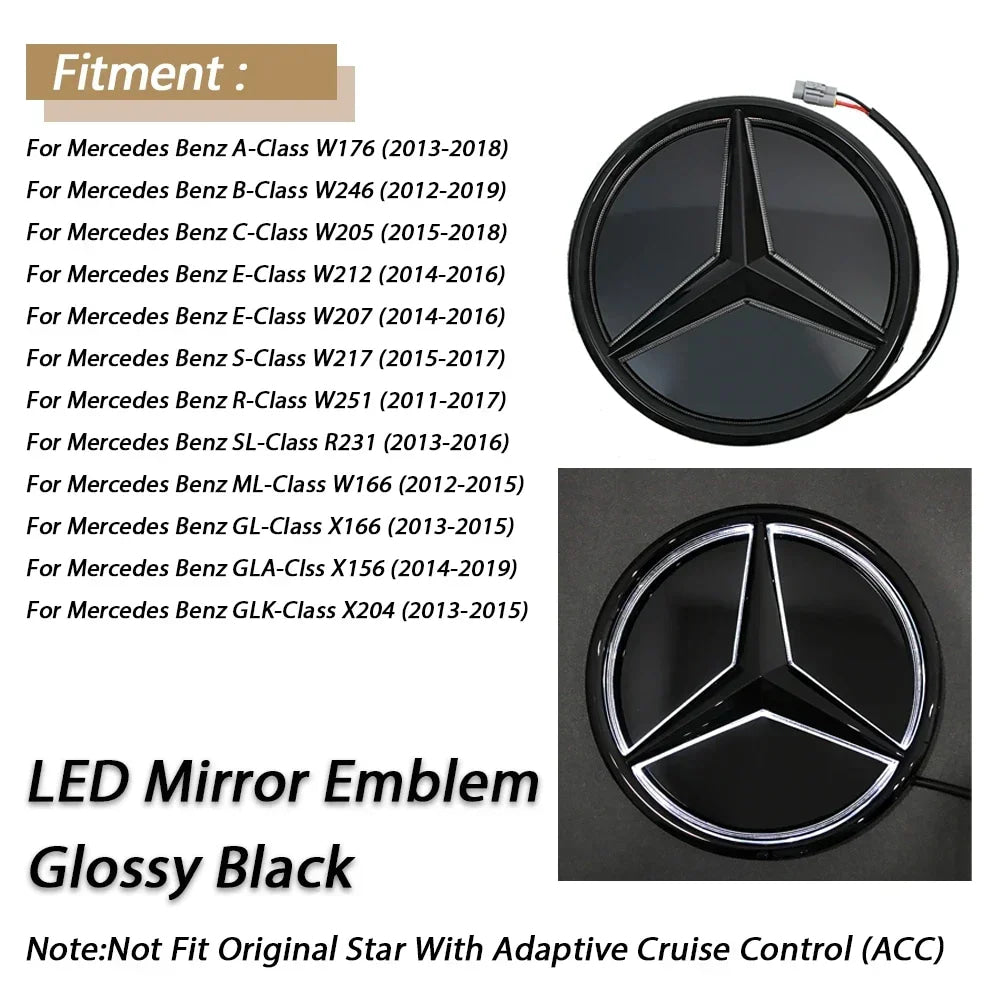 1pcs For Mercedes Benz B/C/E/S W176 W246 W205 W212 W207 W217  W166 X166 X156 X204 Front Grille Emblem Star Badge
