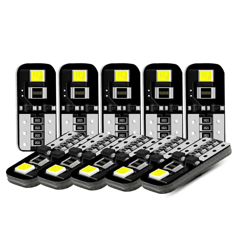 10/2Pcs T10 W5W LED Canbus No Error 194 168 501 Bulb 5W5 Car Interior Lights Lamp Map Dome Reading Lights 12V 6000K White