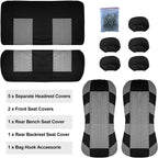 Fundas para asientos de coche, juego completo de banco trasero dividido delantero para coche, tela Universal, SUV, sedán, furgoneta, cubiertas interiores automotrices