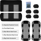 Fundas para asientos de coche, juego completo de banco trasero dividido delantero para coche, tela Universal, SUV, sedán, furgoneta, cubiertas interiores automotrices