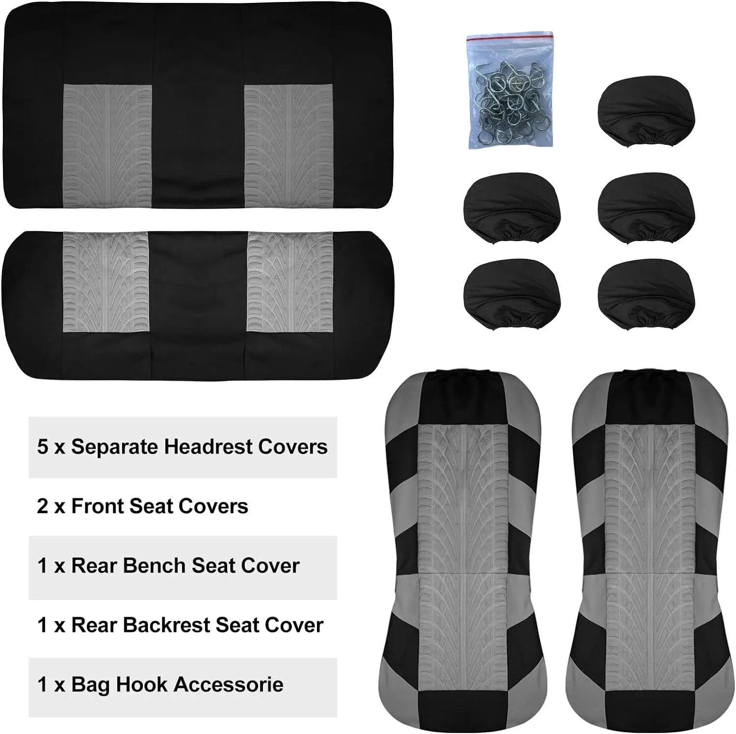 Fundas para asientos de coche, juego completo de banco trasero dividido delantero para coche, tela Universal, SUV, sedán, furgoneta, cubiertas interiores automotrices