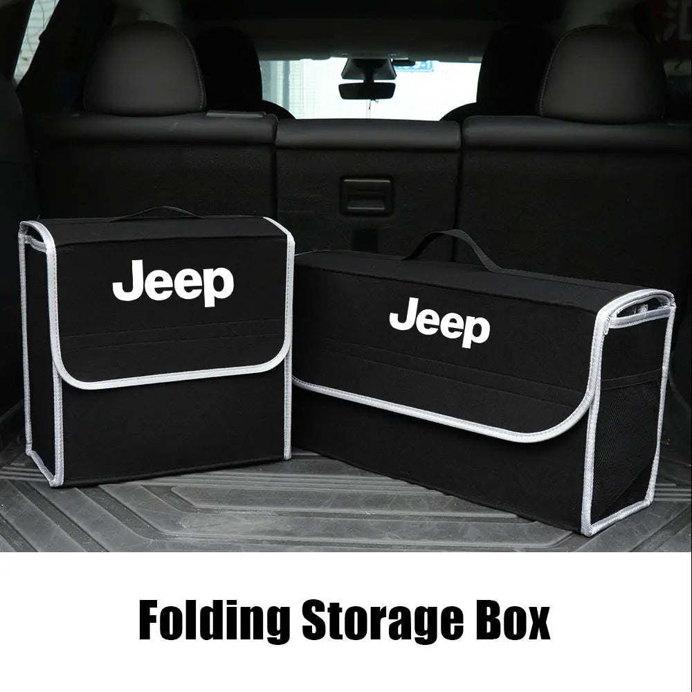 Car Trunk Organizer Box Large Capacity Folding Storage Bag Accessories For Jeep Wrangler Renegade Compass Gladiator Cherokee JL
