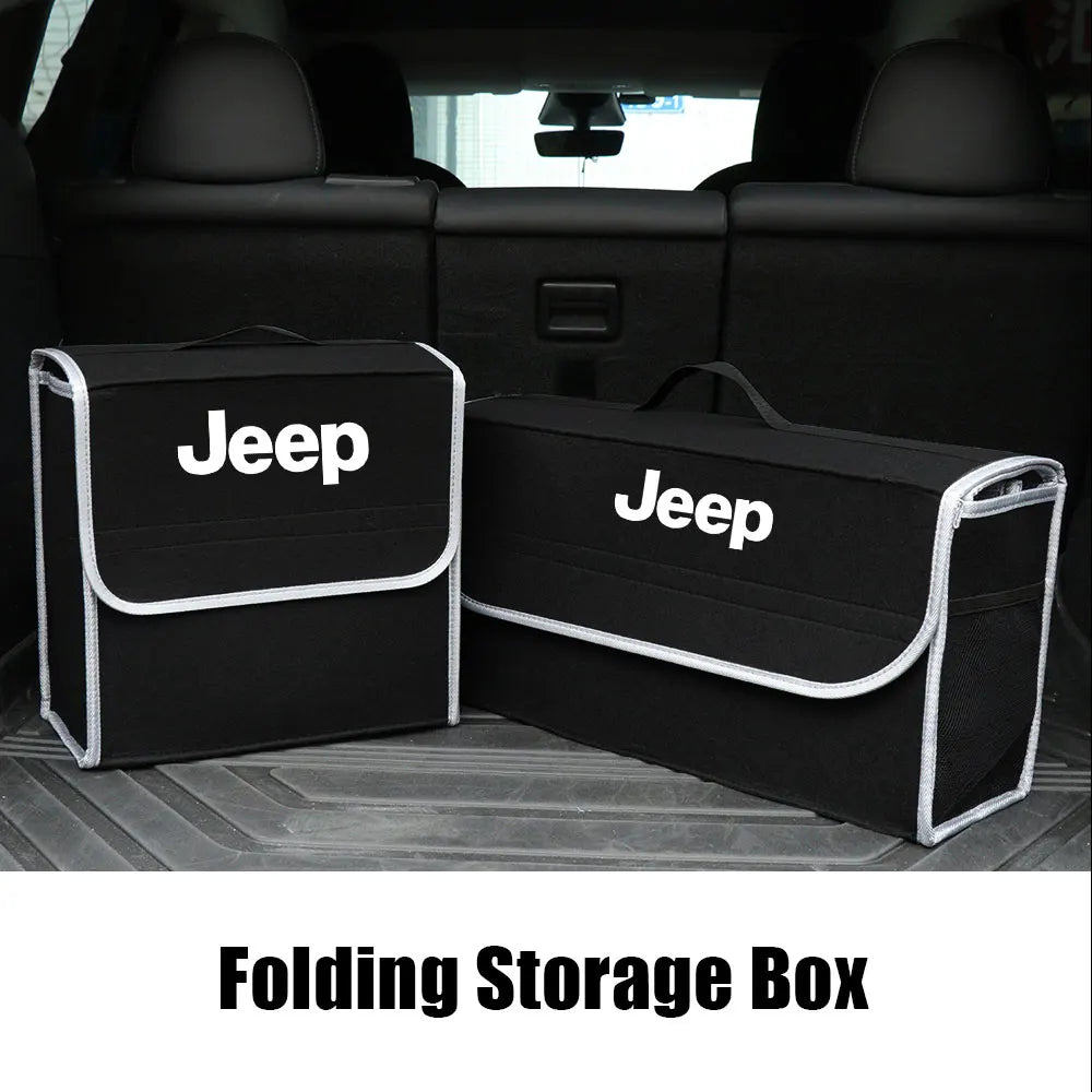 Car Trunk Organizer Box Large Capacity Folding Storage Bag Accessories For Jeep Wrangler Renegade Compass Gladiator Cherokee JL