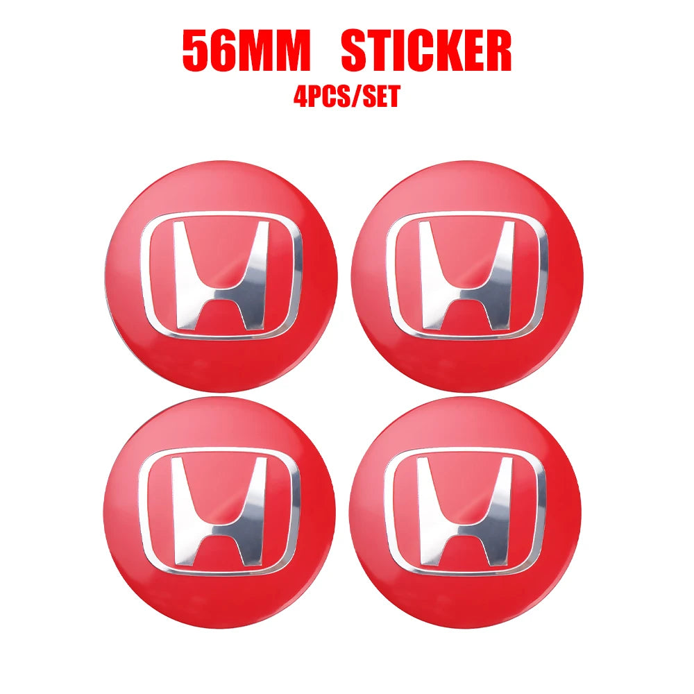4pcs 56/58/60/69mm Car Wheel Center Hub Caps Accessories For Honda Type R Type S VTEC DOHC Modulo Vezel Legend Si RR Insight