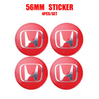 4pcs 56/58/60/69mm Car Wheel Center Hub Caps Accessories For Honda Type R Type S VTEC DOHC Modulo Vezel Legend Si RR Insight