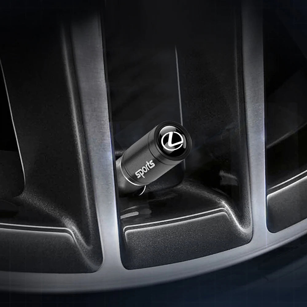 4Pcs Car Wheel Tire Air Valve Caps Stem Covers Exterior Accessories For Lexus LS LC IS350 ES300h ES300 IS250 IS220d NX350h RX LX