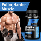 Creatine Monohydrate - Enhance Muscle Strength, Promote Muscle Growth, Improve Athletic Performance, Vegetarian, Gluten-free