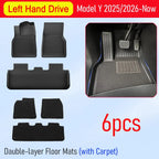 Floor Mats for Tesla Model Y 2025 2026 Juniper All Weather Trunk Mat Kick Pads Cargo Frunk Liners Seatback Protector Accessories