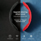 Universal Suede / Nappa Leather Car Steering Wheel Cover 38CM Breathable O/D Shape Protector Non-Slip Auto Interior Accessories