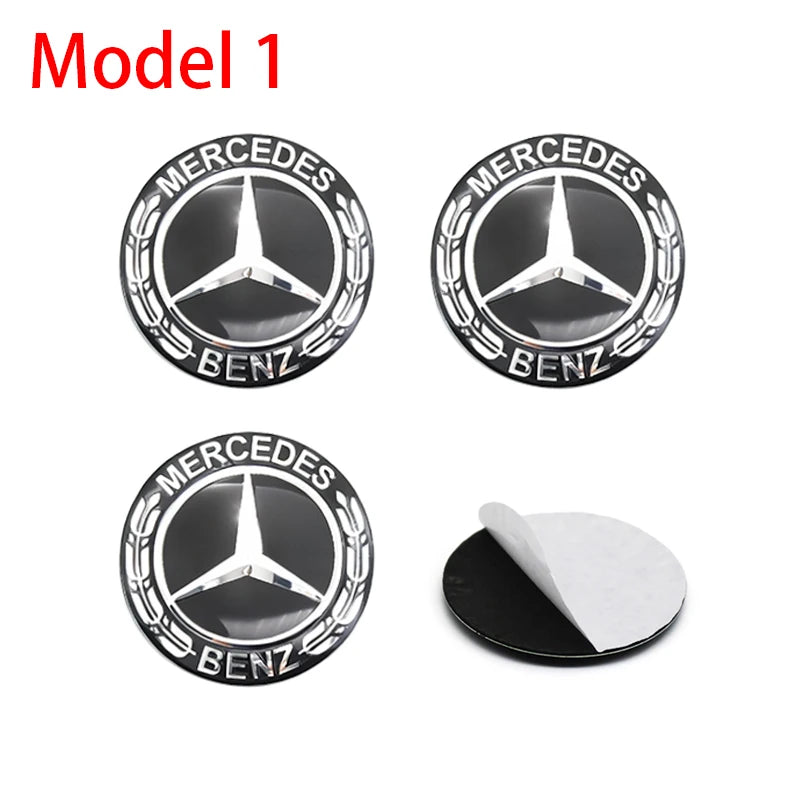 4pc 56mm 60mm 65mm Car Logo Wheel Center Stickers Auto Accessories For Mercedes Benz AMG W204 W124 W205 W203 W211 W201 W108 W210
