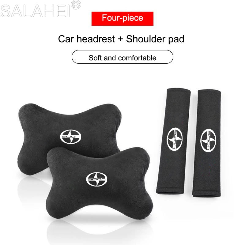 Fashion Couples For Toyota scion XA XB XD IQ TC Car Headrest Neck Pillows Seat Belt Protector Shoulder Pad Auto Accessories