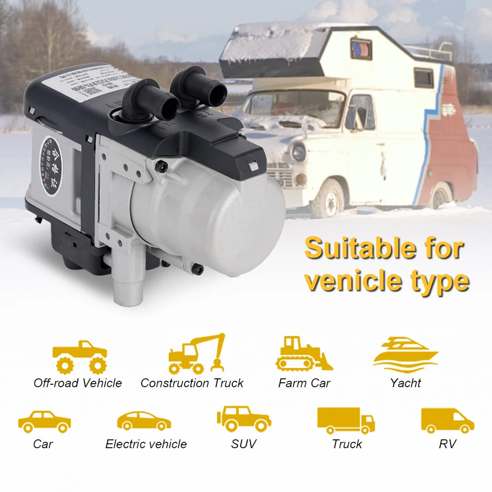 12V 6KW Diesel Fuel Liquid Heater Gasoline Preheater LCD Switch Silencer +Water Pump Parking Heating Device For Trucks Van Car