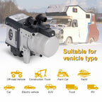 12V 6KW Diesel Fuel Liquid Heater Gasoline Preheater LCD Switch Silencer +Water Pump Parking Heating Device For Trucks Van Car