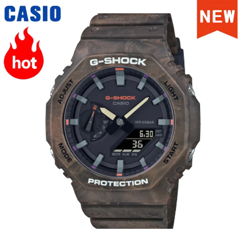 2026 NeW Casio GA-2100 series men's watch Flame Inside trendy sportsmultifunctional fashion anti-shock color disc watch G-SHOCK