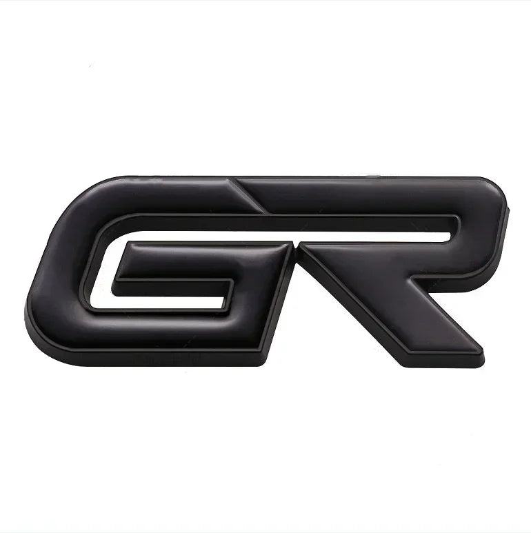 3D Metal GR Letters Front Grill Emblem Badge Rear Trunk Sticker Decals for Toyota Corolla CHR RAV4 Yaris Prado Prius Camry