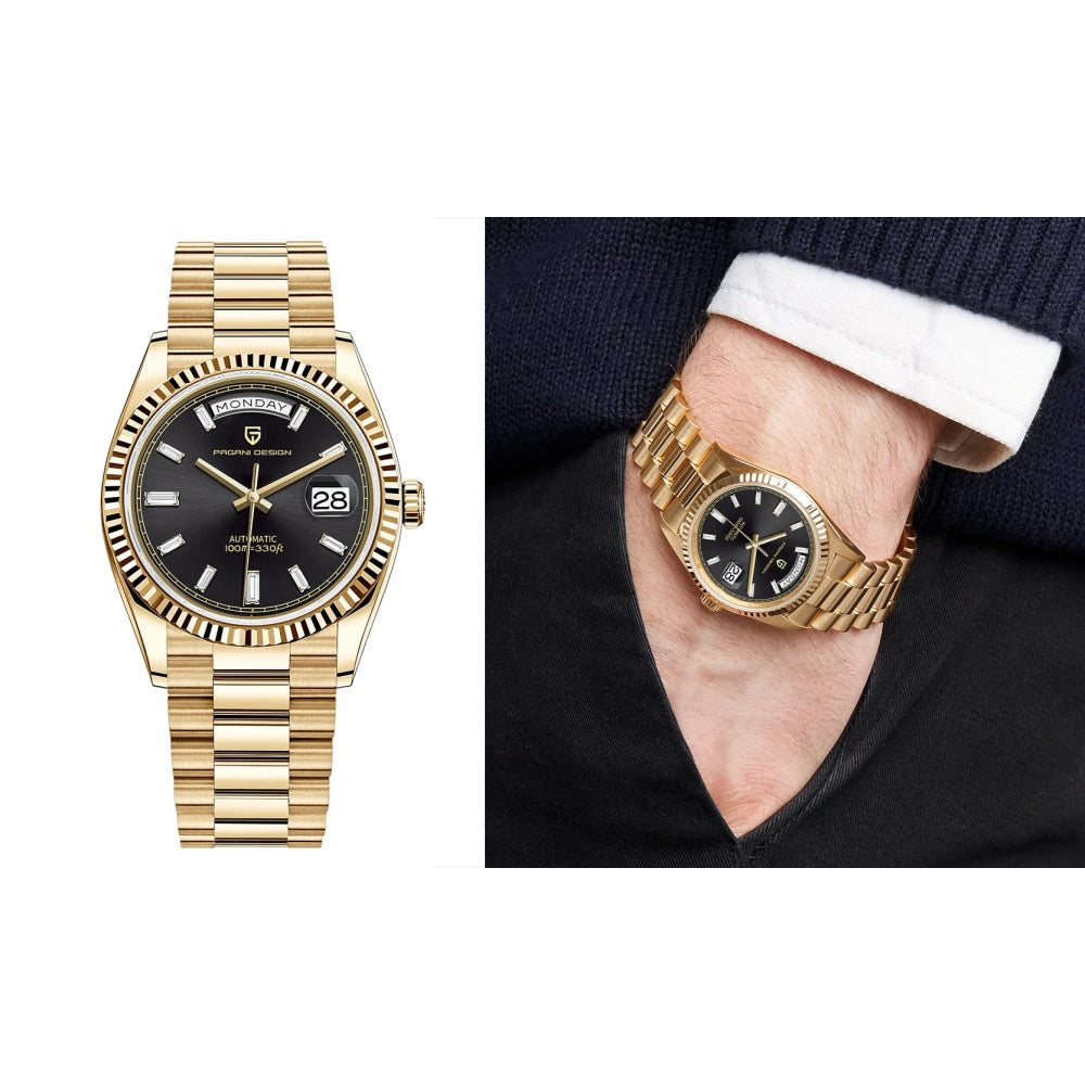 2025 New PAGANI DESIGN Men's Watch DD36 Rose Gold Luxury Automatic Watch For Men Mechanical Wristwatches Sapphire Mirror Clock