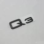 Black for AUDI Q3 2013-2022 4Ring Logo ABS Car Hood Front Grille Emblem Side Rear Trunk Badge Sticker Sline Quarrto Decoration