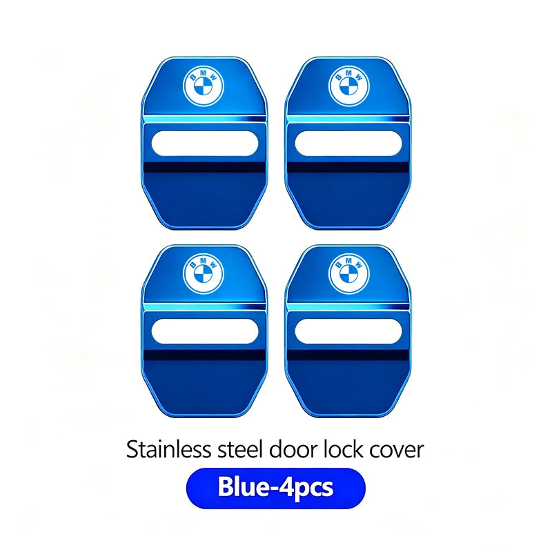 4Pcs Zinc Alloy  Car Door Lock Buckle Protection Cover Anti-Collision Shock Absorbing Cushion Stickers For BMW G80 G06 G07 G42 G