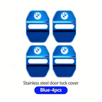 4Pcs Zinc Alloy  Car Door Lock Buckle Protection Cover Anti-Collision Shock Absorbing Cushion Stickers For BMW G80 G06 G07 G42 G
