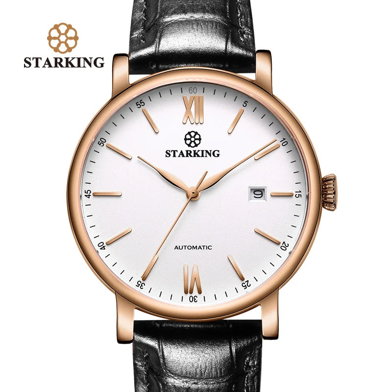 STARKING Sapphire 8215 Automatic Watch Fashion Sports Business Casual Wristwatch Waterproof Wear-resistant Watch Gifts for Men