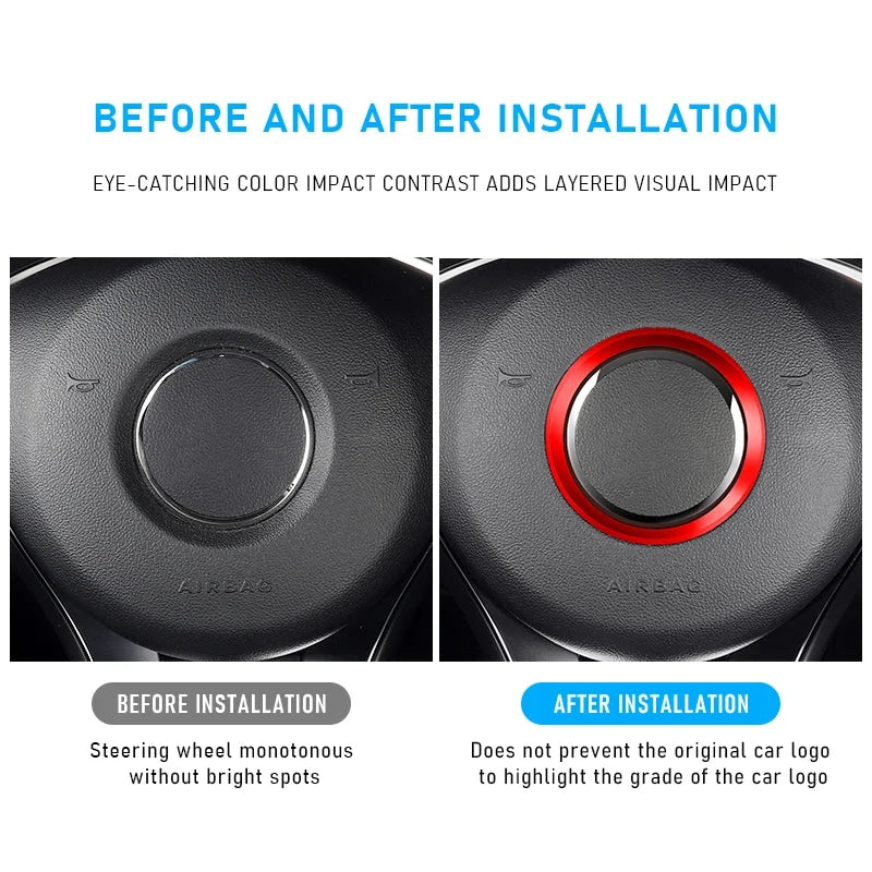 Car Steering Wheel Aluminum Alloy Ring Trim Sticker For Mercedes Benz A C E Class CLA GLA GLC GLE GLK W204 W212 C117