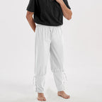 Adult Men Medieval Pirate Pants Cotton Linen Horseman Knight Costume Loose Leggings Black Navigator Leg Bandage Trouser