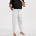 Adult Men Medieval Pirate Pants Cotton Linen Horseman Knight Costume Loose Leggings Black Navigator Leg Bandage Trouser