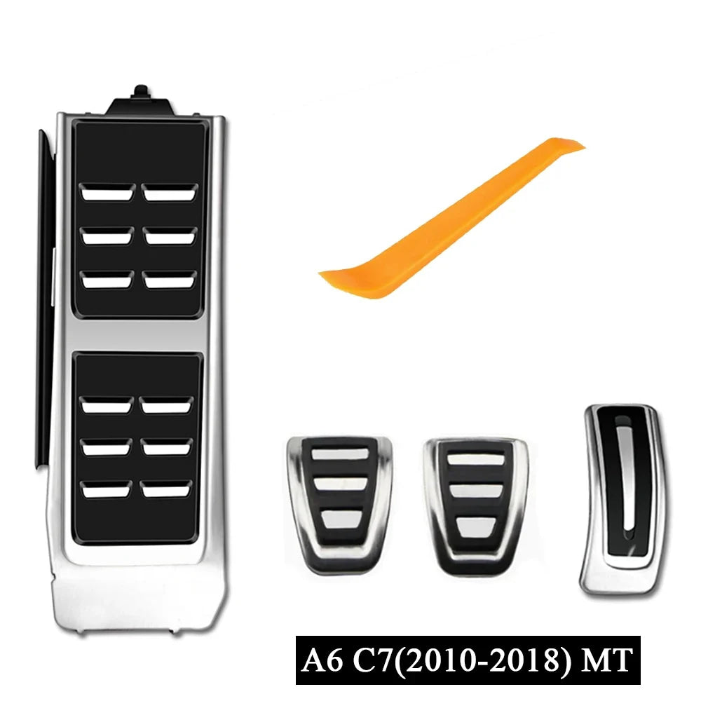 LULECI Car Pedals for Audi AT MT 2009-2024 A4 B8 B9 A6 C7 C8 Q5 High Quality Stainless Steel Accelerator Brake Pedal Cover Pads