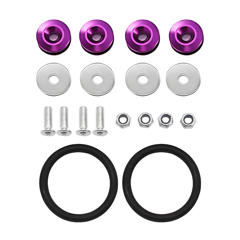 Multiple colors Universal Front Rear Bumper Trunk Quick Release Fastener Kit with Release Tabs and O-Ring For Racing Drifting