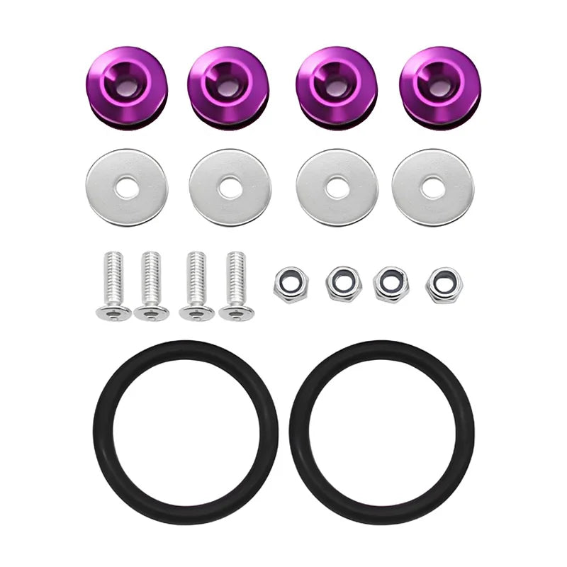 Multiple colors Universal Front Rear Bumper Trunk Quick Release Fastener Kit with Release Tabs and O-Ring For Racing Drifting