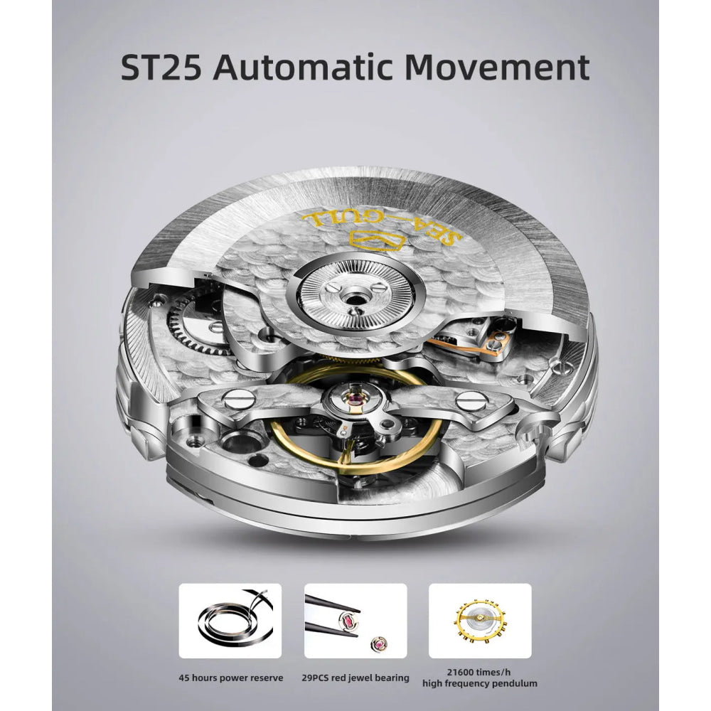 SEAGULL Luxury Watch Business Waterproof Male Clock Date Stainless Steel Mechanical Watch Men Watch reloj hombre 2023 D819.622