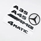 3D ABS Black A35 A45 A160 A180 A200 A250 Logo Letters 4MATIC Badge Car Rear Star Sticker AMG Emblem For Mercedes Benz