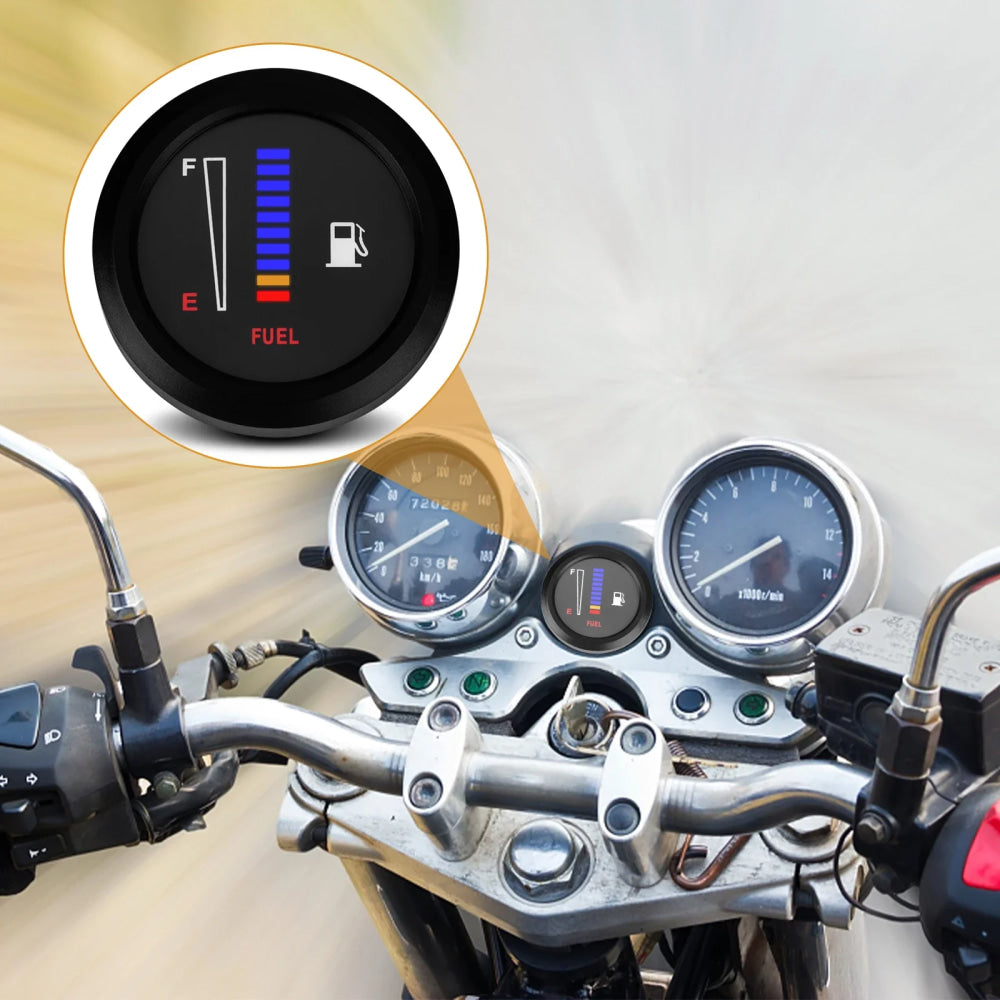 Universal Car Motorcycle Fuel Level Gauge 12V  2" 52mm Fuel Level Meter Gauge Electronic LED Ultra Thin Auto Benzine Meter