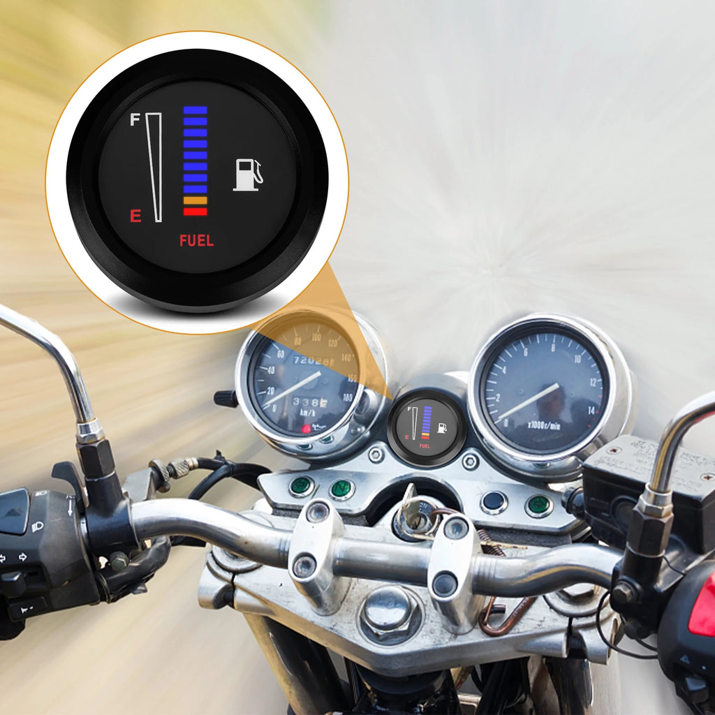 Universal Car Motorcycle Fuel Level Gauge 12V  2" 52mm Fuel Level Meter Gauge Electronic LED Ultra Thin Auto Benzine Meter