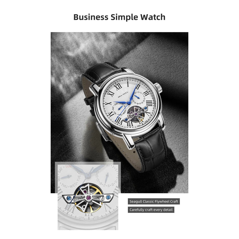 SEAGULL Luxury Watch Business Waterproof Male Clock Date Stainless Steel Mechanical Watch Men Watch reloj hombre 2023 D819.622